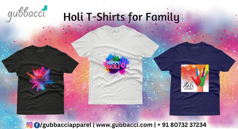 Matching holi t-shirt for your family