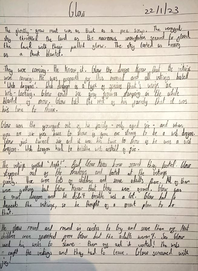 Children's writing: Glow - by Selena