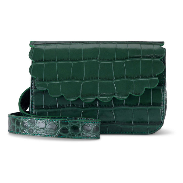 Camera Bag - Green Croc Embossed – Nicki Hoyne