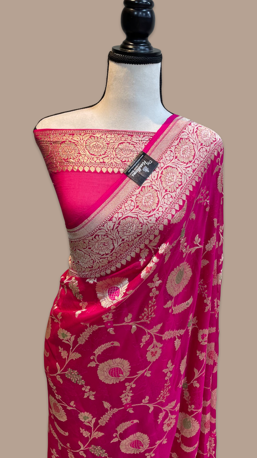 Devissha Pure Katan Silk Handloom Banarasi Saree | Red, Floral, Pure Katan  Silk | Saree, Banarasi sarees, Aza fashion