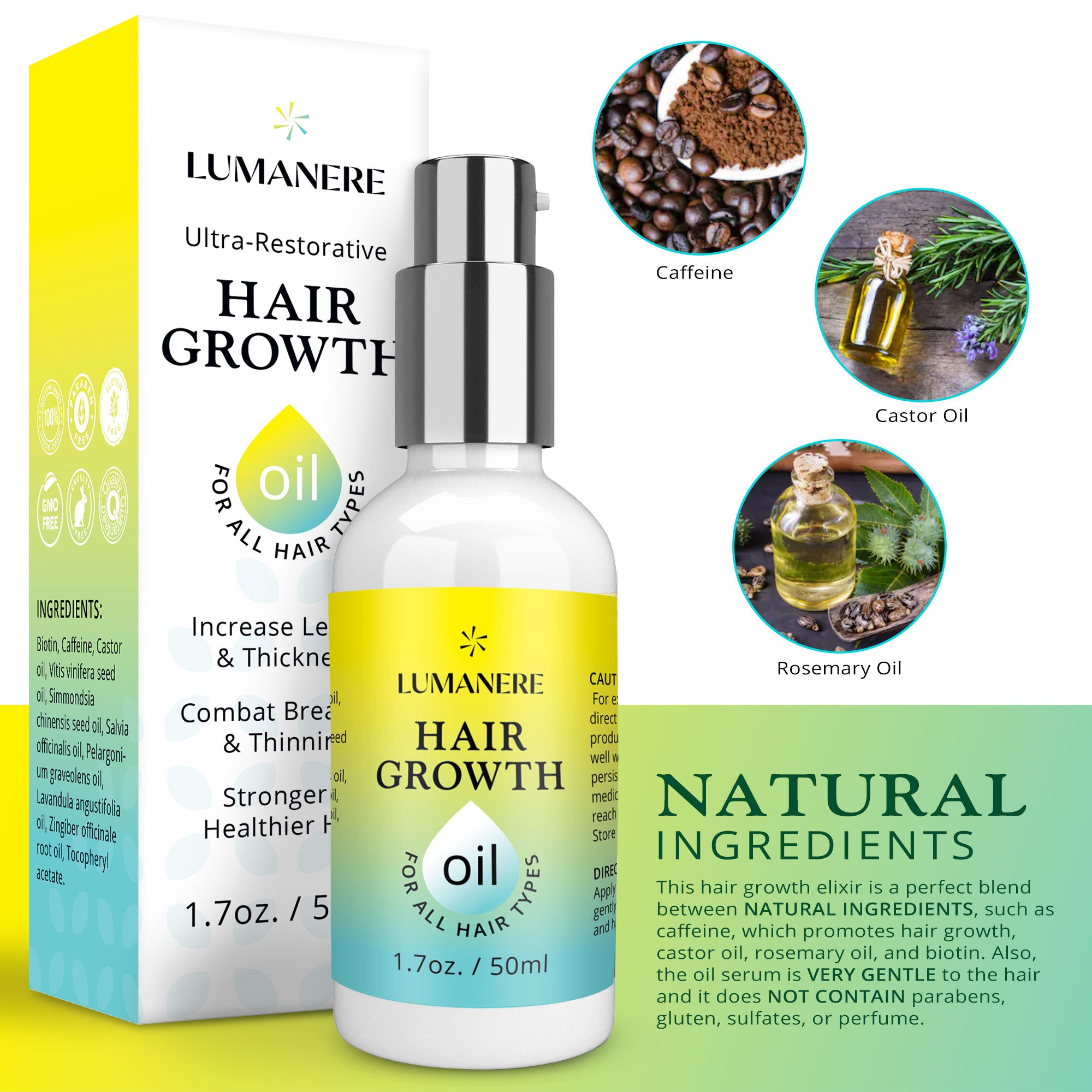 Lumanere Hair Growth Serum Hair Growth Oil With Caffeine And Biotin Lumanere