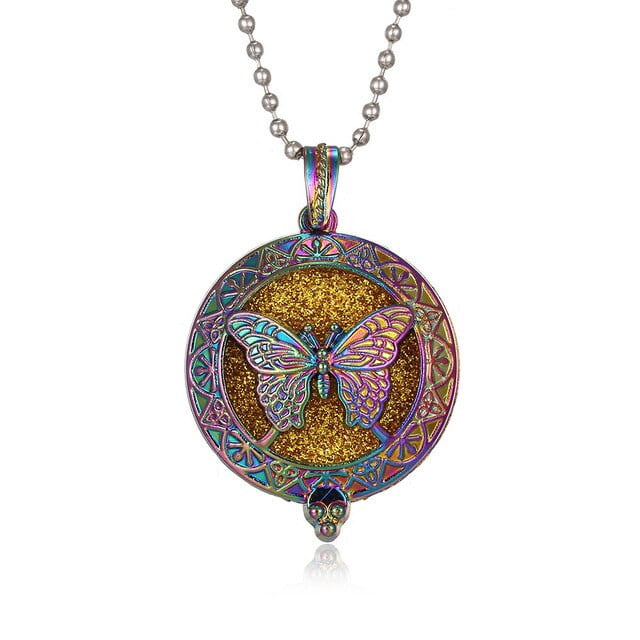 Rainbow Butterfly Necklace: Unlock Aromatherapy Magic!