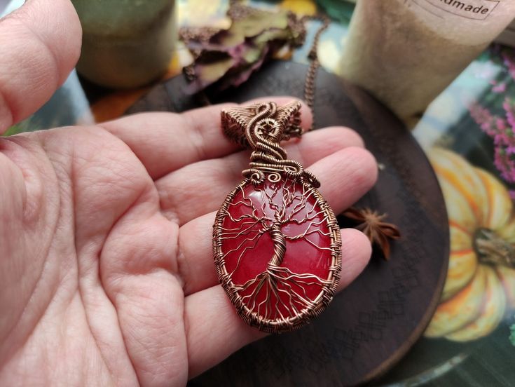 red jade pendant