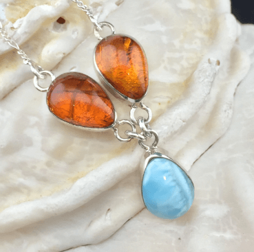 amber and larimar jewelry