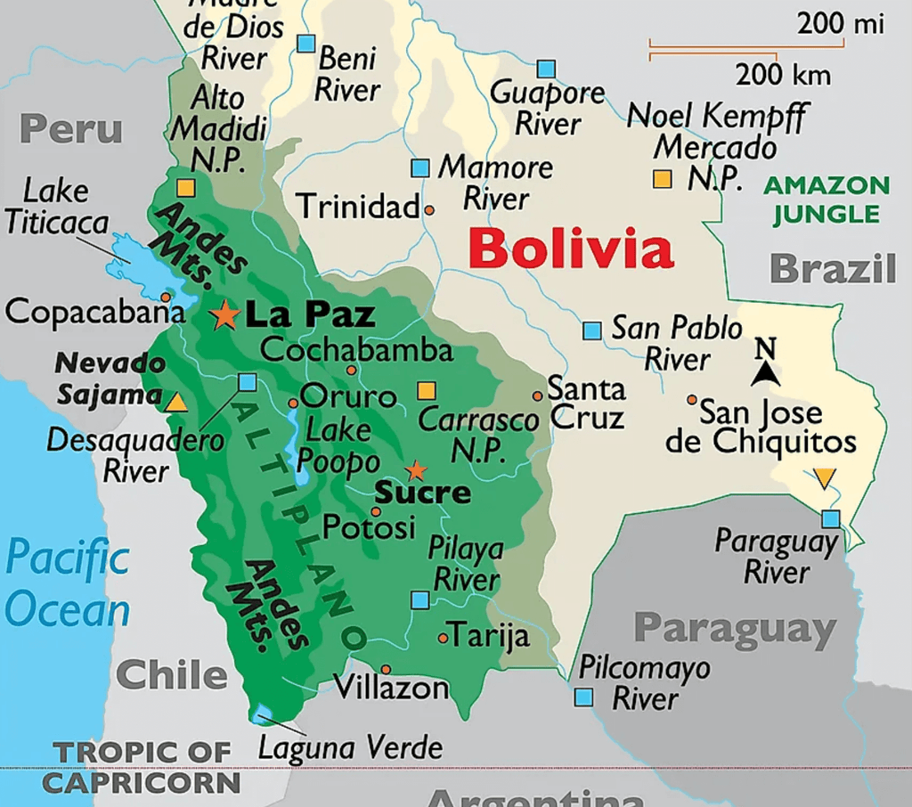 map of Bolivia