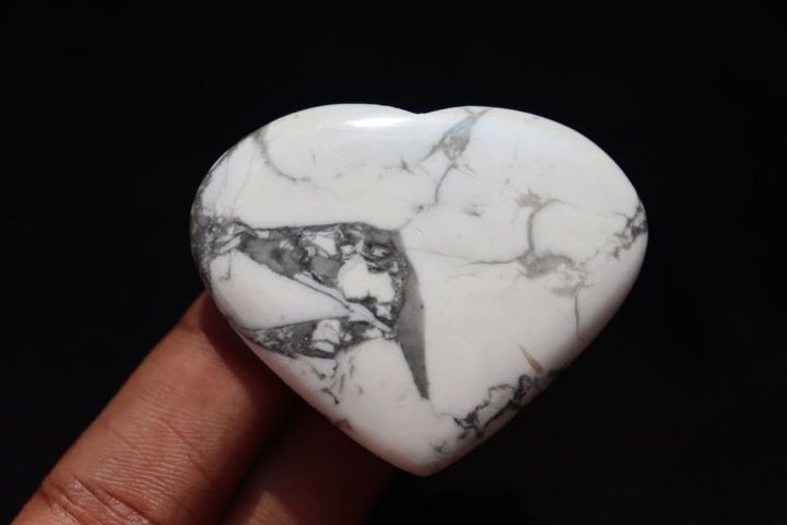 white heart-shaped turquoise stone