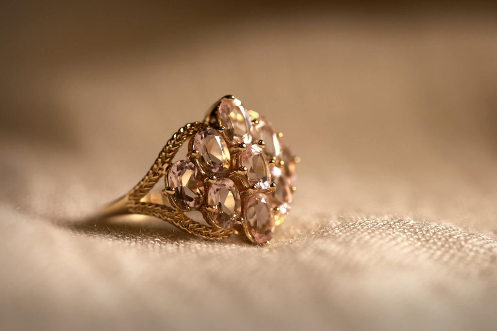 gold studded diamond ring