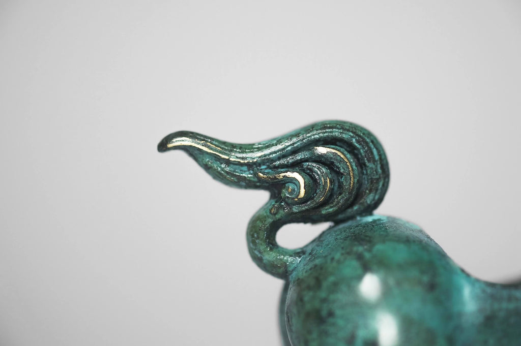 green and silver dragon ceramic