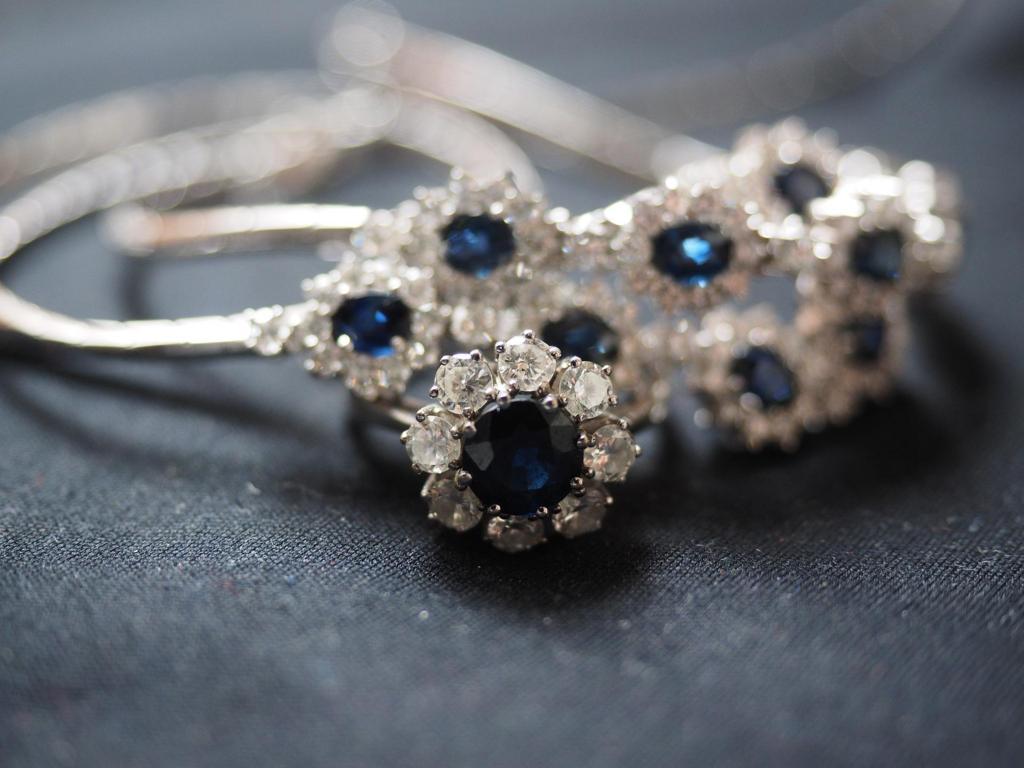 jewelry with blue crystals