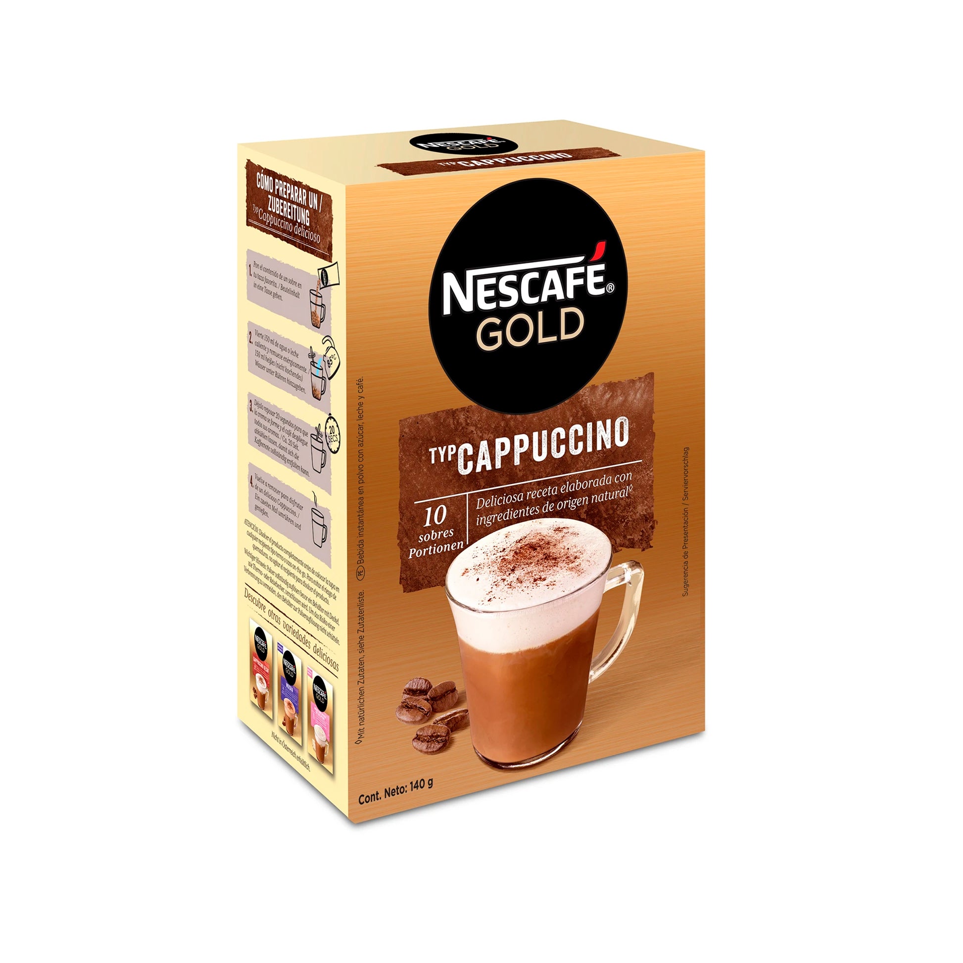 NESCAFÉ® Gold Cappuccino 10 sobres de 14g c/u | Tienda Nestlé