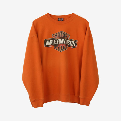 Vintage Orange Harley Davidson Sweatshirt