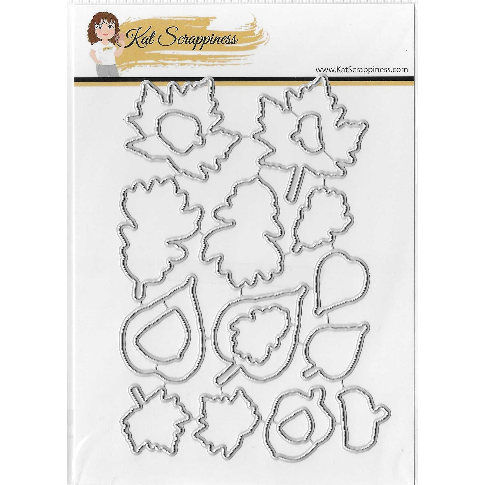 Autumn Leaves Clear Rubber Stamp Set by Katie Pertiet Ledger Stamps 10 pcs  NEW