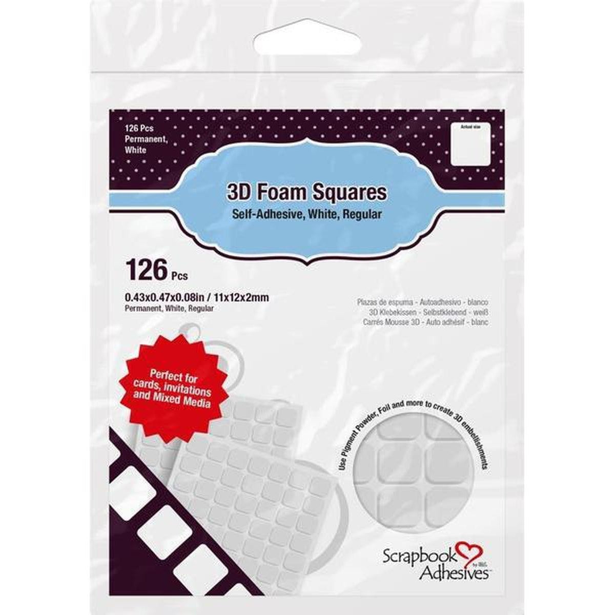 Spellbinders Card Shoppe Essentials Foam Squares Mix, Black, 1mm - Kat  Scrappiness