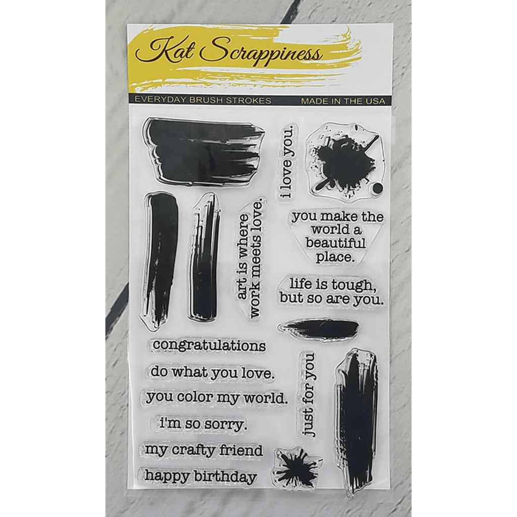 Everyday Brush Strokes Stamp Set By Kat Scrappiness Kat Scrappiness Inc