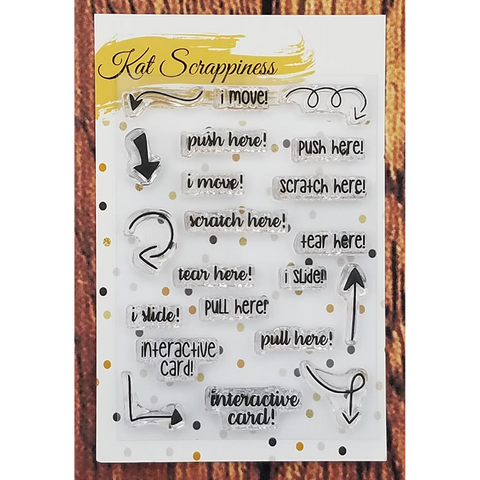 Kat Scrappiness Interactive Card Instructions Stamp Set