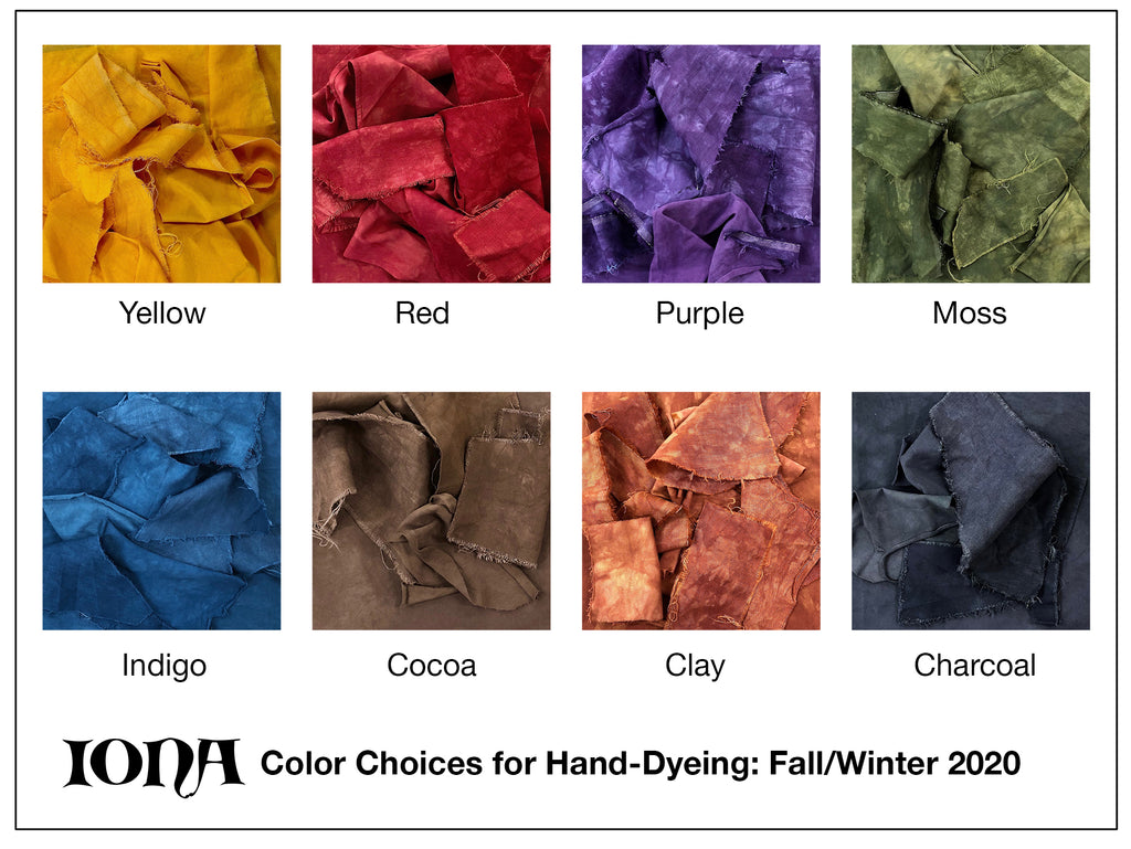 IONA Clothing Color Choices Fall/Winter 2020