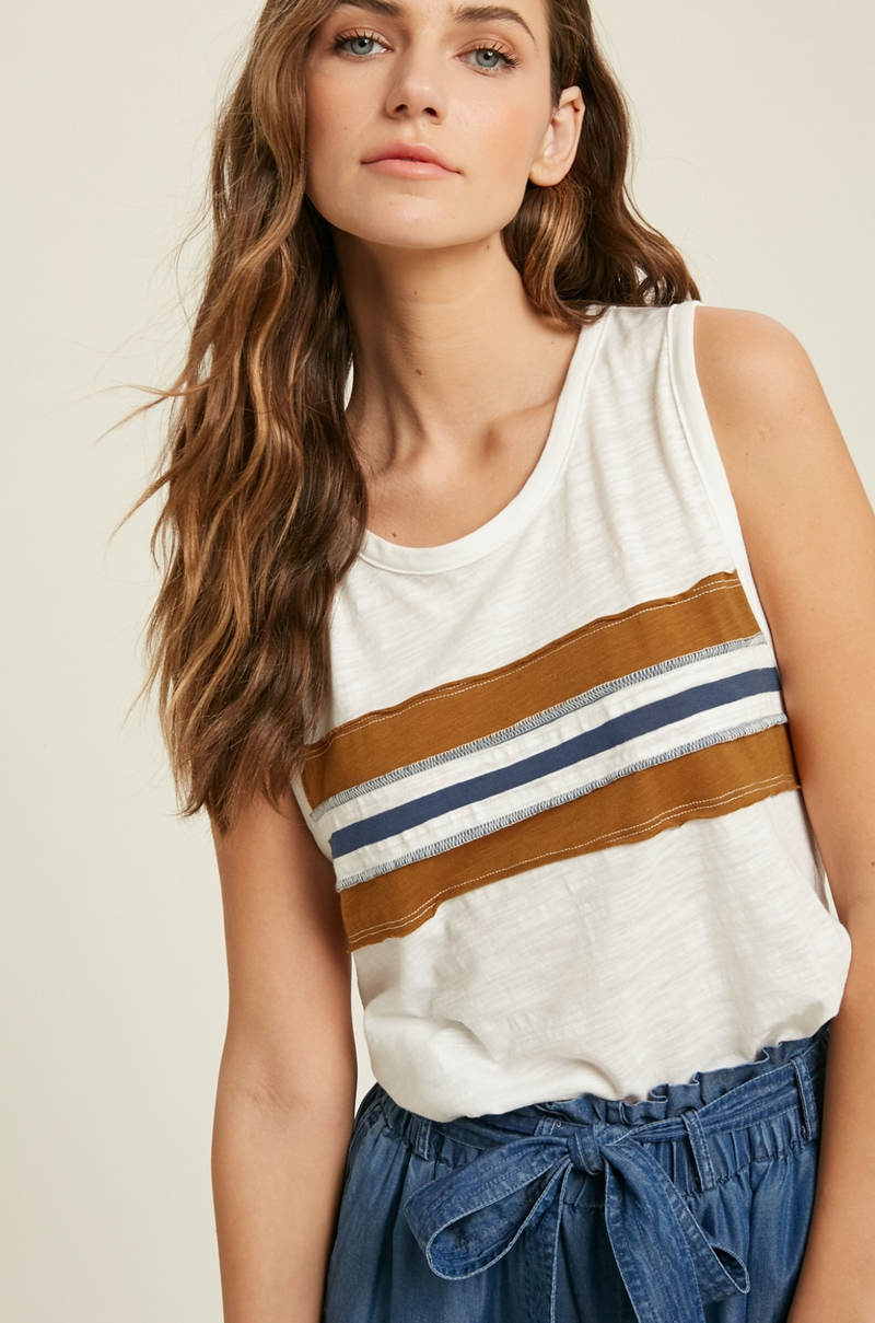 Contrast Front Panel Tank Top