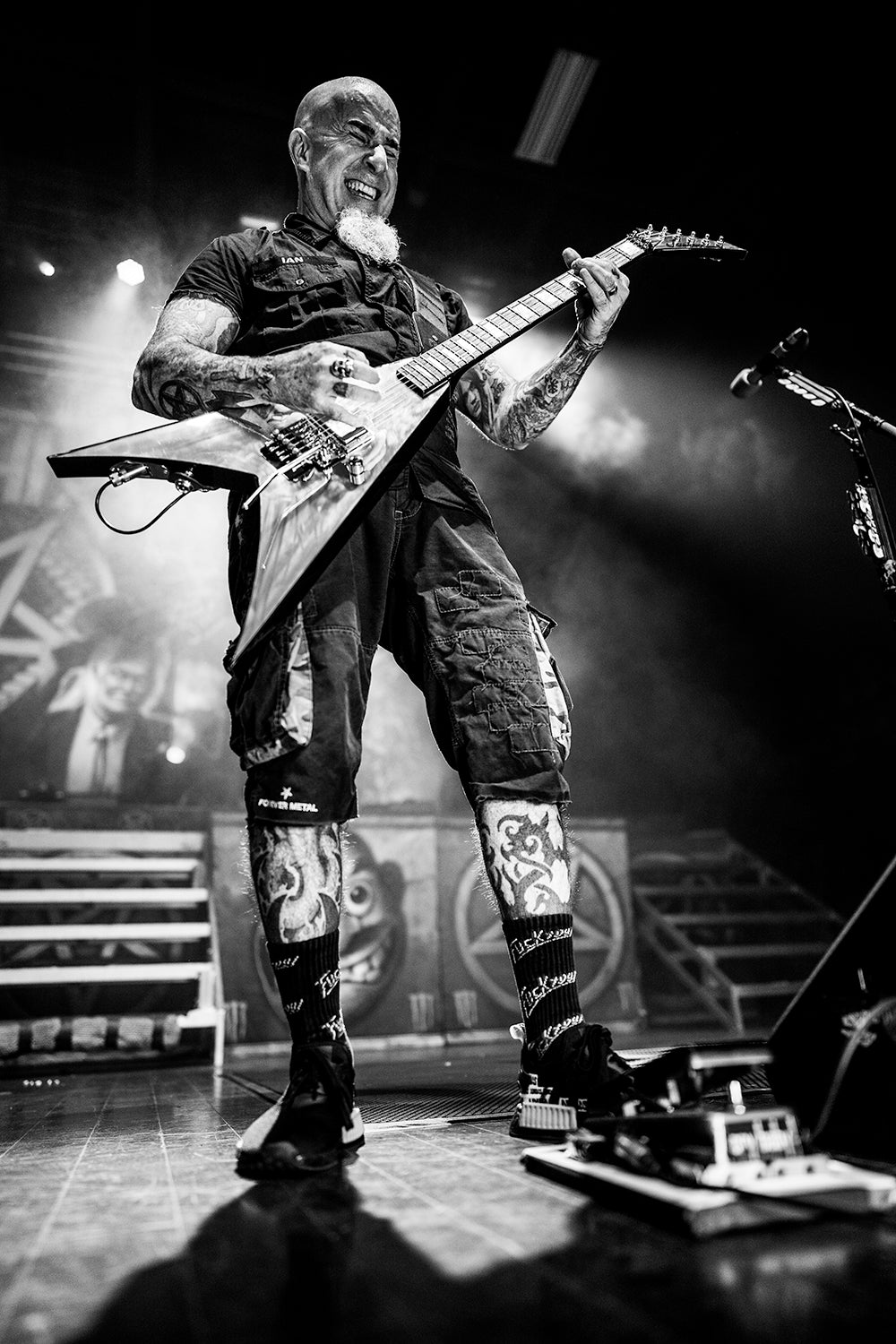Scott Ian from Anthrax on stage in Pittsburgh, PA at Stage AE.