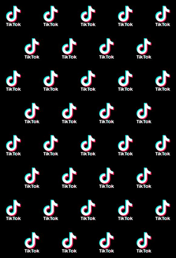 Repetido Tik Tok Logo Fondo Negro para Fotografía TT010 – dbackdropes