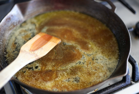 Secret Kiwi Kitchen Caramel in a skillet