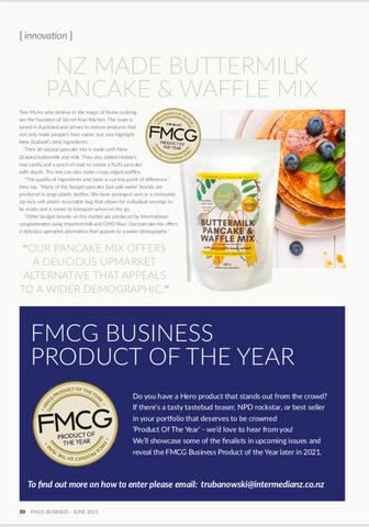 Secret Kiwi Kitchen Buttermilk Pancake FMCG Finalist for Product of the Year