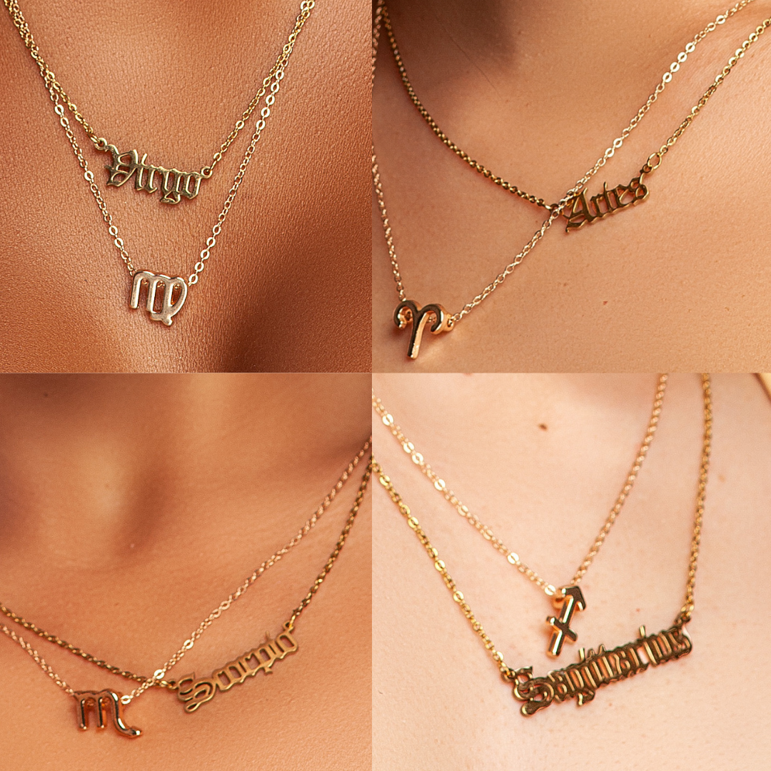 zodiac letter necklace