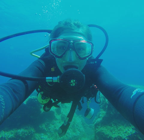 Scuba diving selfie, diving in Gozo.