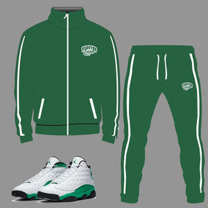 green jordan 13 outfit