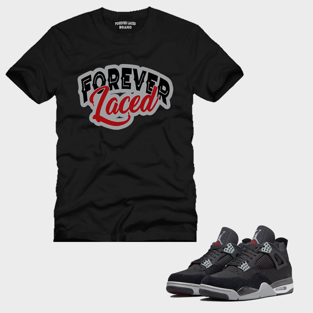 Forever Laced Outfit to match Retro Jordan 4 Black Canvas sneakers