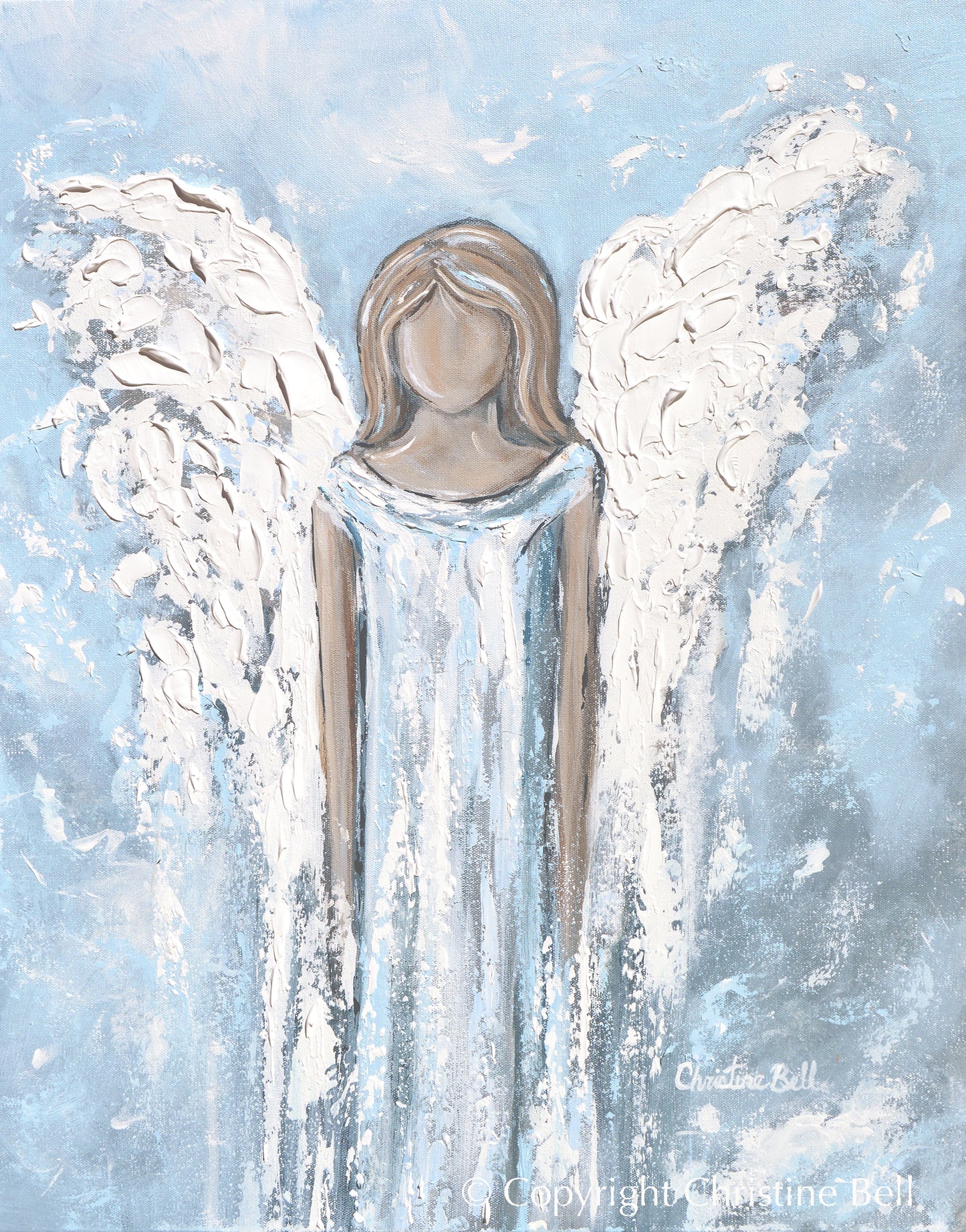 GICLEE PRINT Angel Painting Angel of Strength Art Neutral Canvas