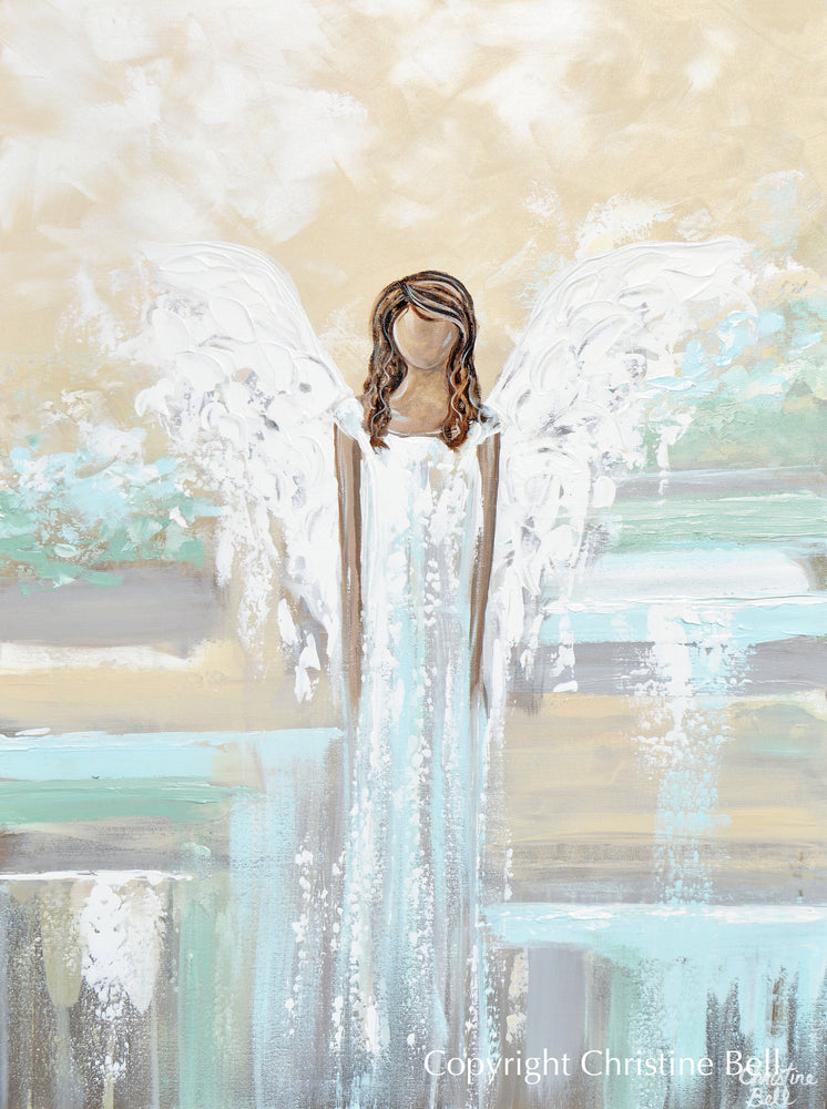 Angel Paintings abstract art guardian angels spiritual wall art decor ...