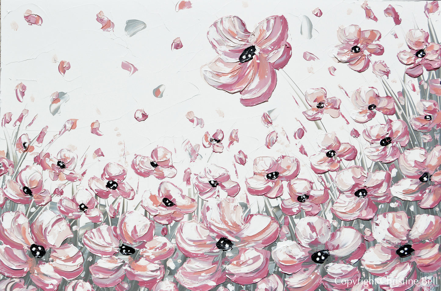 pink poppy flower art