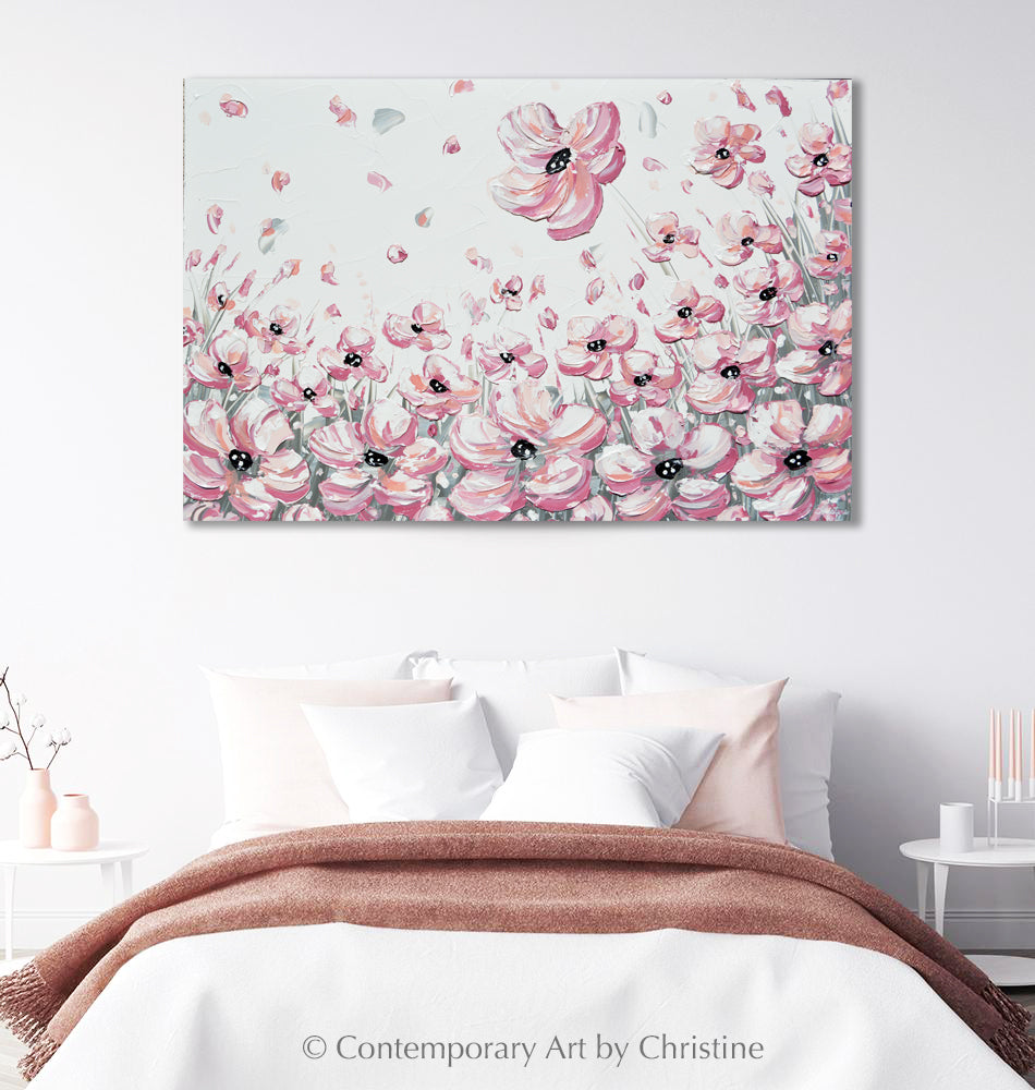 pink poppy flower art