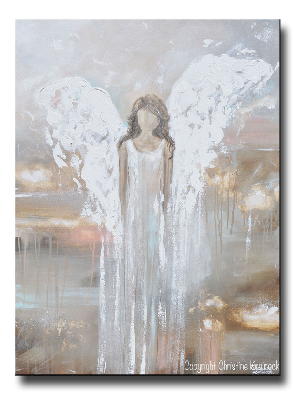 Art Abstract Angel Painting Guardian Angel Heaven Canvas Print Wall Art ...