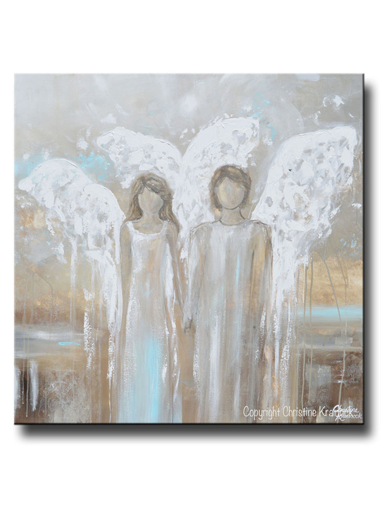Angel Paintings Abstract Art Guardian Angels Spiritual Wall Art Decor Contemporary Art By Christine