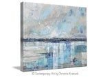 Giclee Print Art Blue Abstract Painting Canvas Art Beach Coastal Decor ...