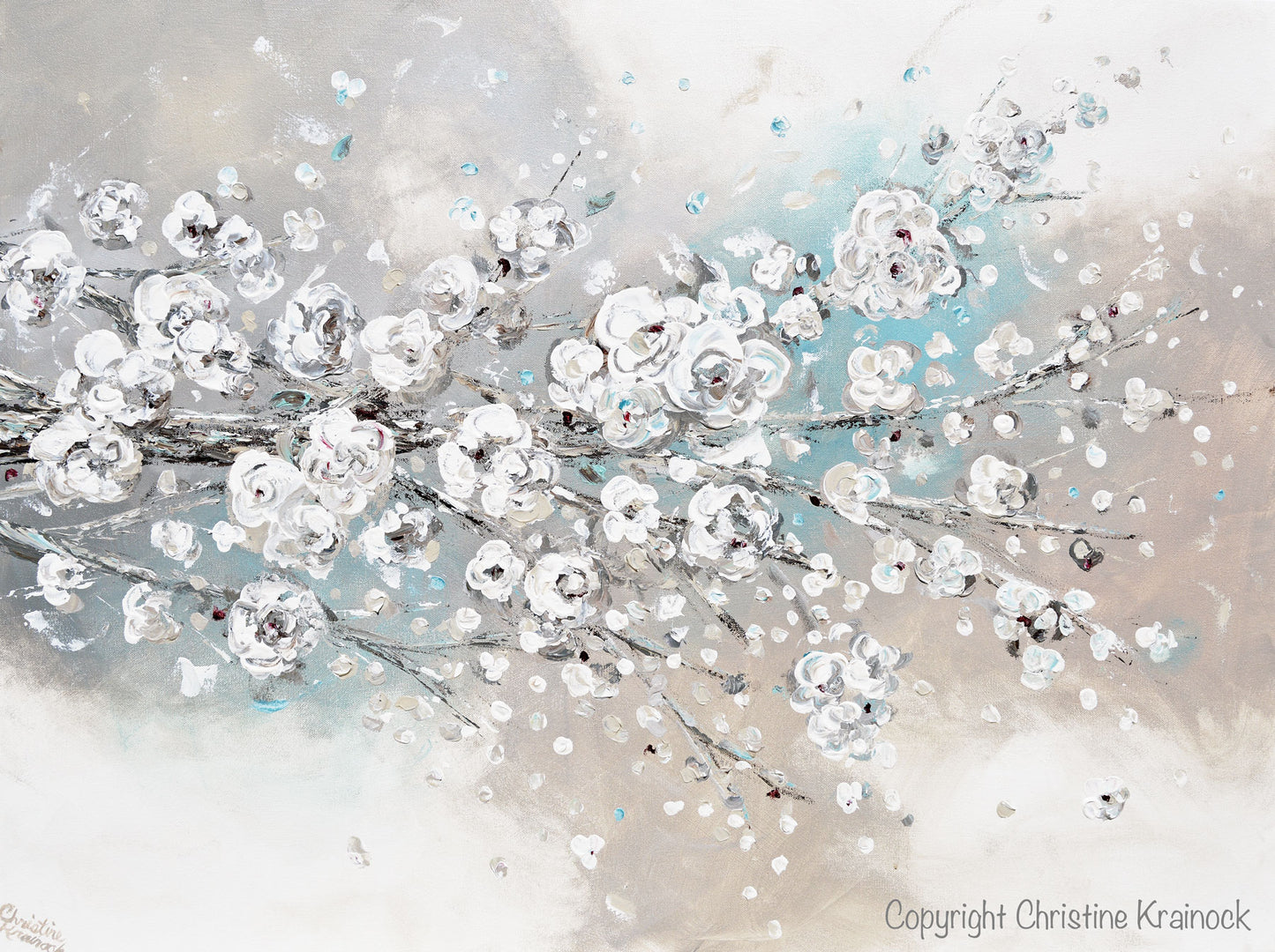 Pastel Boho Crystal Flowers Painting · Creative Fabrica