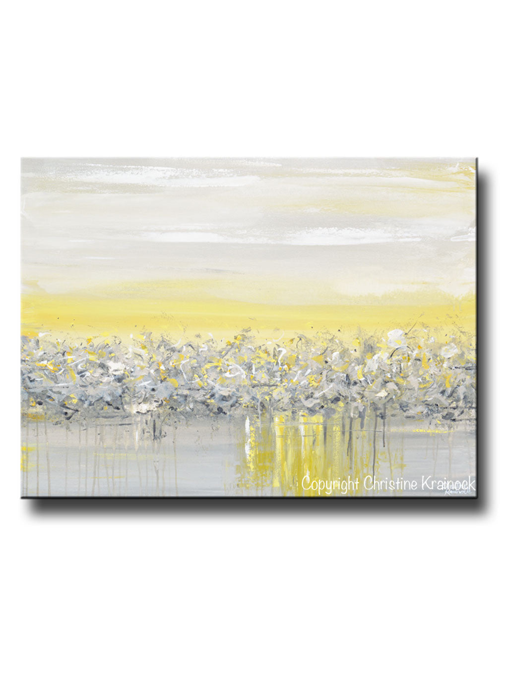 Giclee Print Art Yellow Grey Abstract Painting Modern Coastal Wall Art Contemporary Art By Christine
