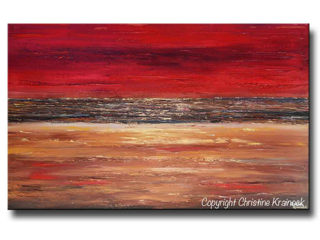 Giclee Print Art Abstract Red Painting Canvas Prints Modern Urban Wall Contemporary Art By Christine