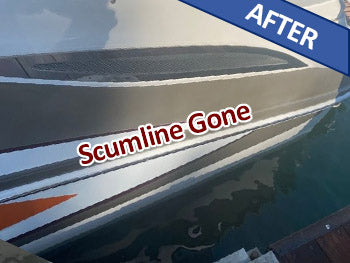Scum and algae lineAfterBoat Wash and Shine