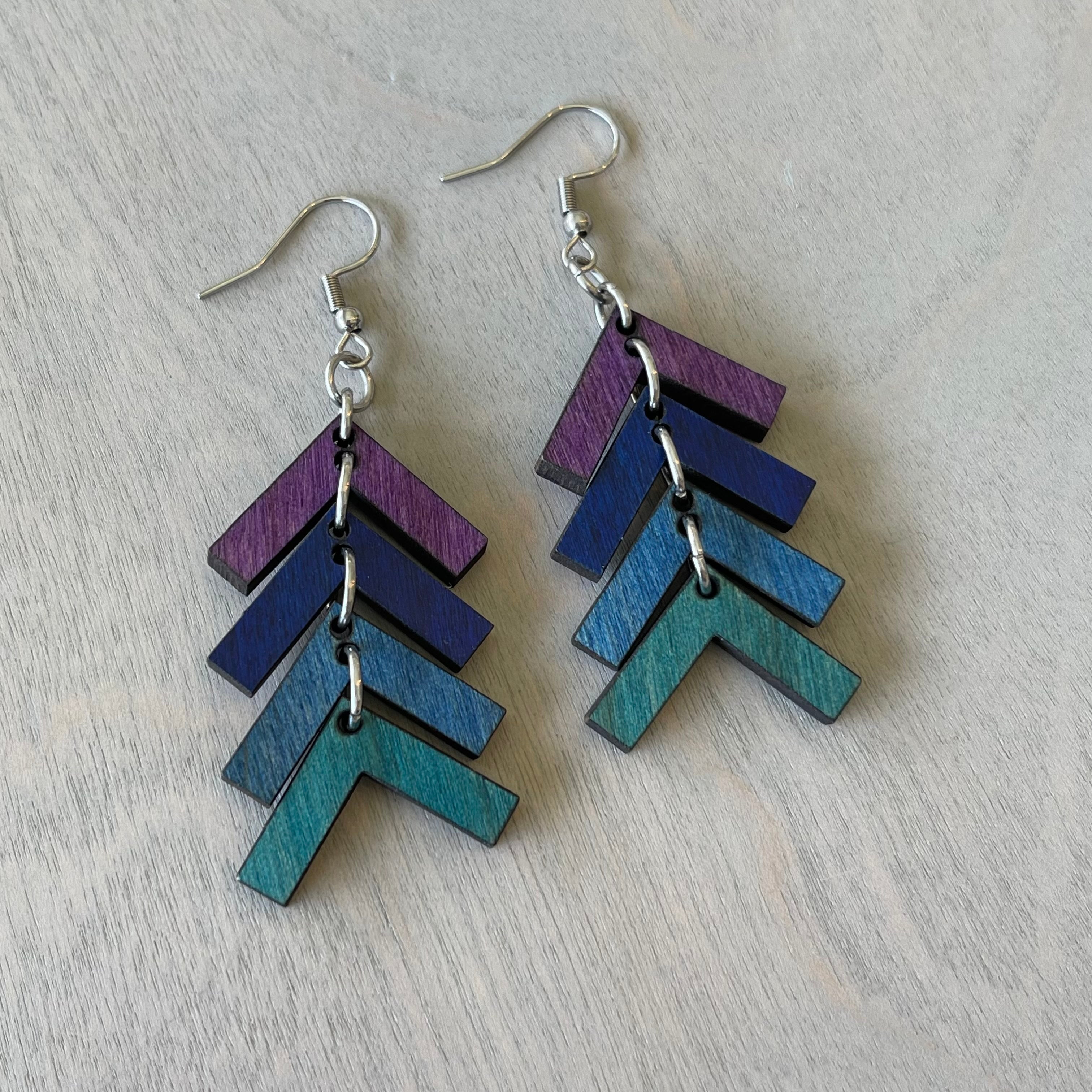 Chevron Wooden Earrings