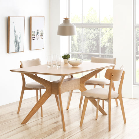 Sillas comedor estilo nórdica tapizadas en madera natural