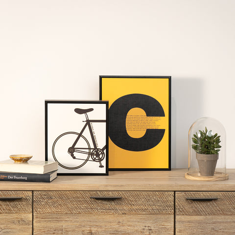 Cuadro moderno Black C y cuadro minimalista Bycicle | Koketto Home