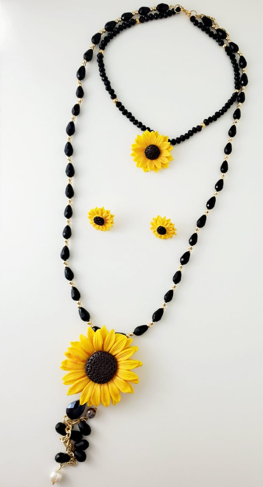 Collar de girasol doble – Angel Looks Studio