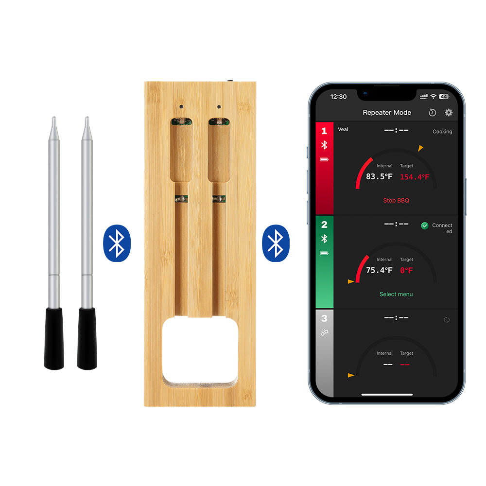 Billede af Madlavnings- og stege termometer - WIFI med stege-APP - Repeater sikrer lang distance mellem mobilen - Ovn, grill eller pande.