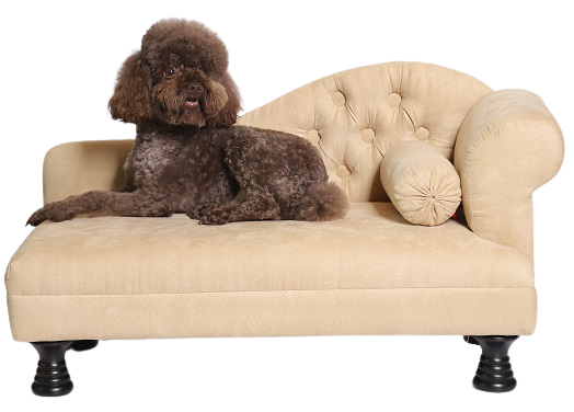 Billede af Hundesofa med 1 armlæn - beige - hundekurv