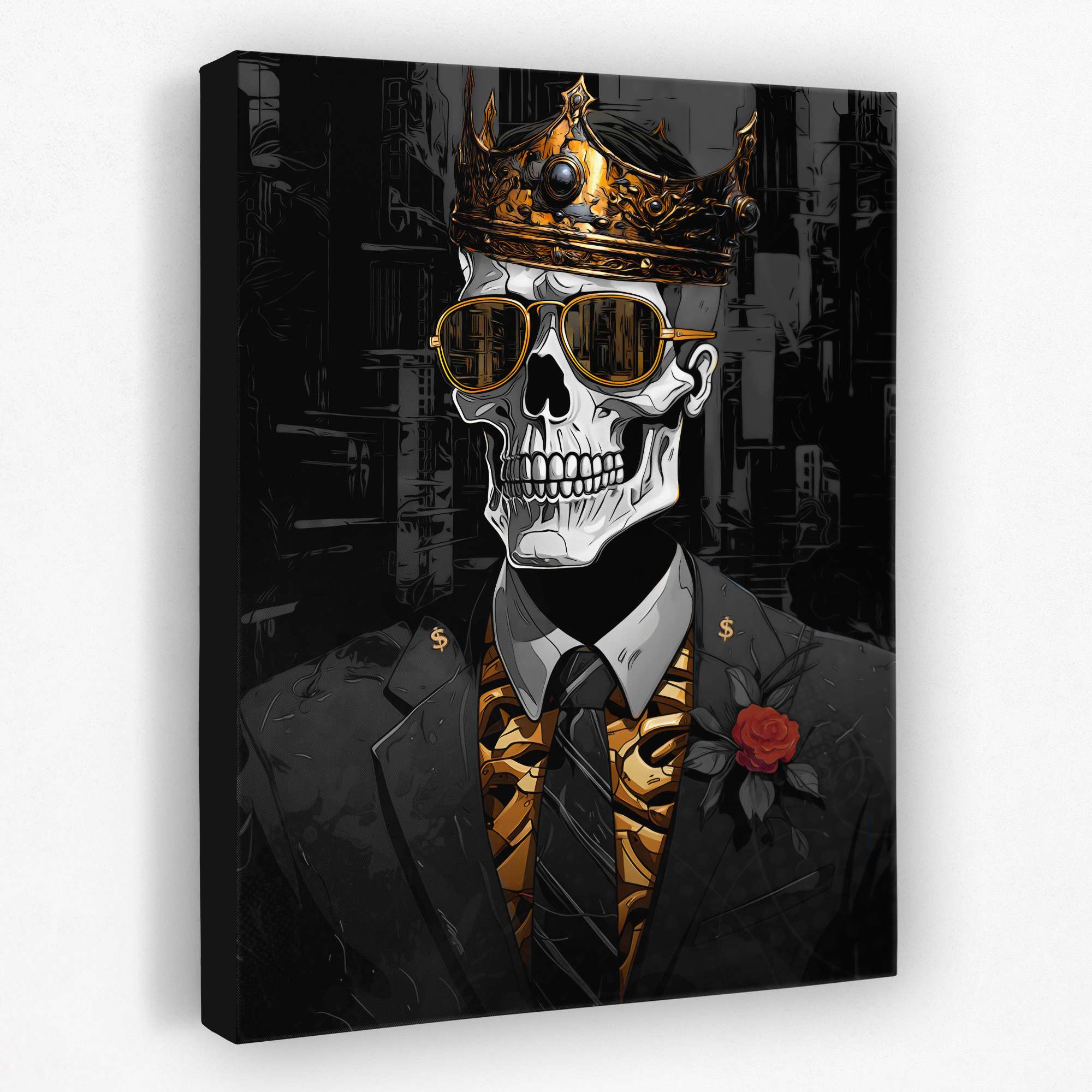 Midas Touch Skull King - Macabre Art - Midas King Gold Skull - Thedopeart