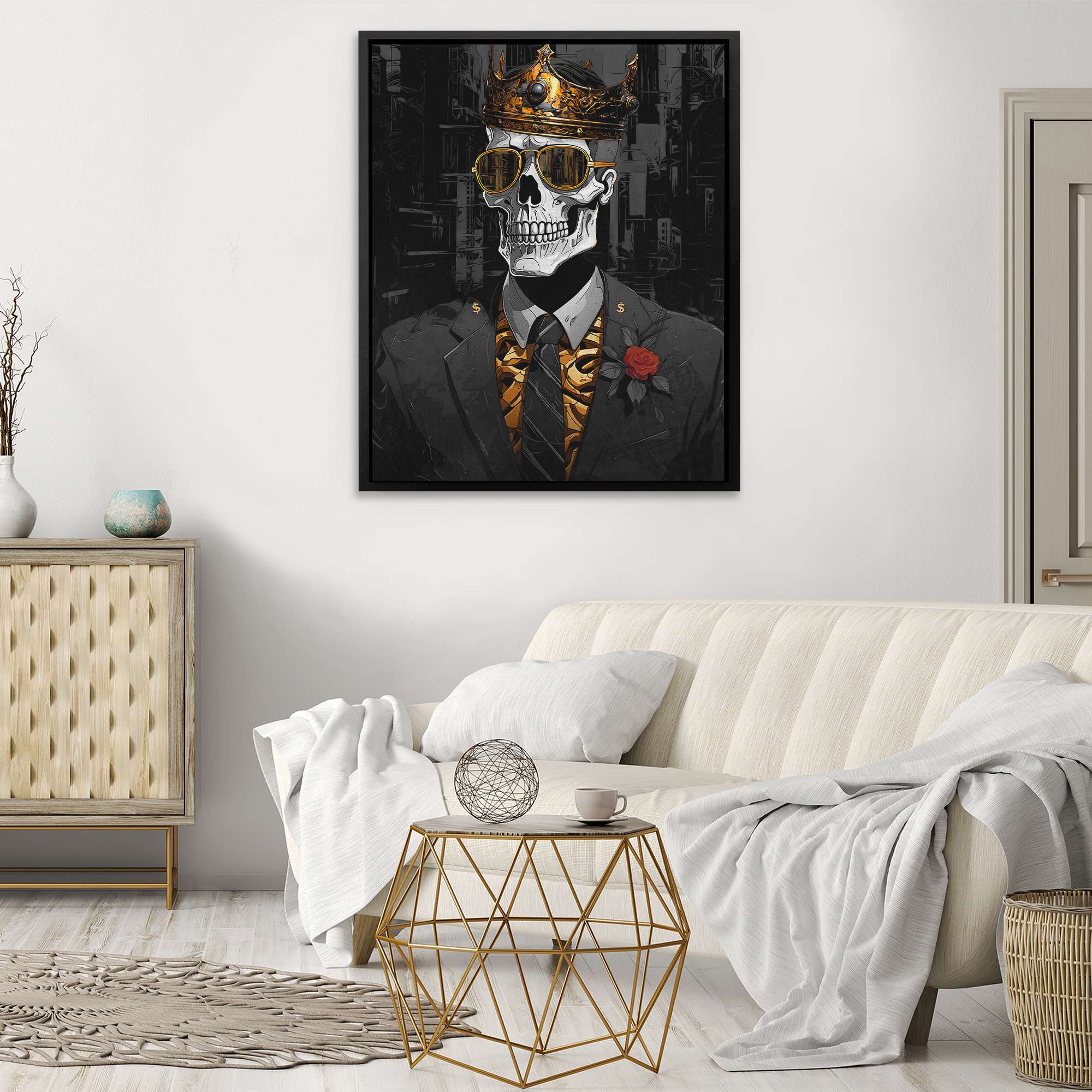 Midas Touch Skull King - Macabre Art - Midas King Gold Skull - Thedopeart