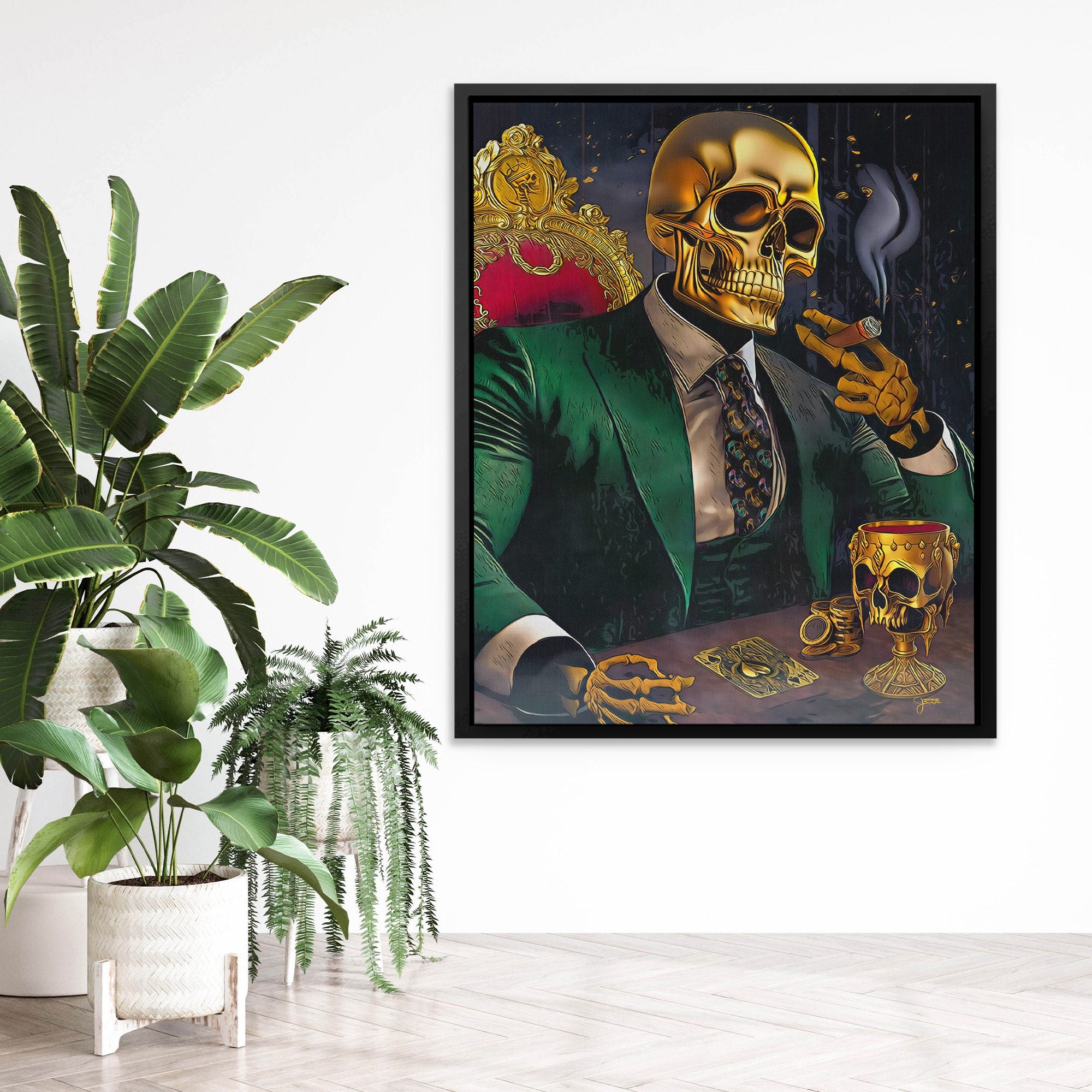 Midas Touch Skull King - Macabre Art - Midas King Gold Skull - Thedopeart