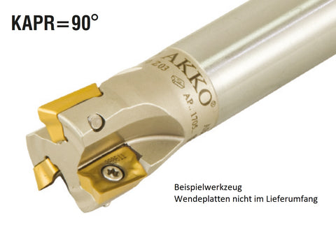 AKKO Wendeplatten-Schaftfräser ø 40 mm, 90°, kompatibel mit Palbit AP.. 1604..
<br/>Schaft-ø 32, ohne Innenkühlung, Z=4